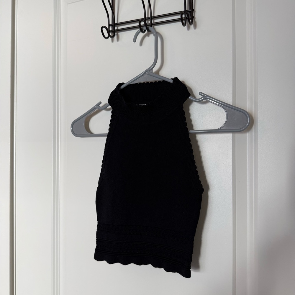 Aritzia Babaton High Neck Scalloped Top